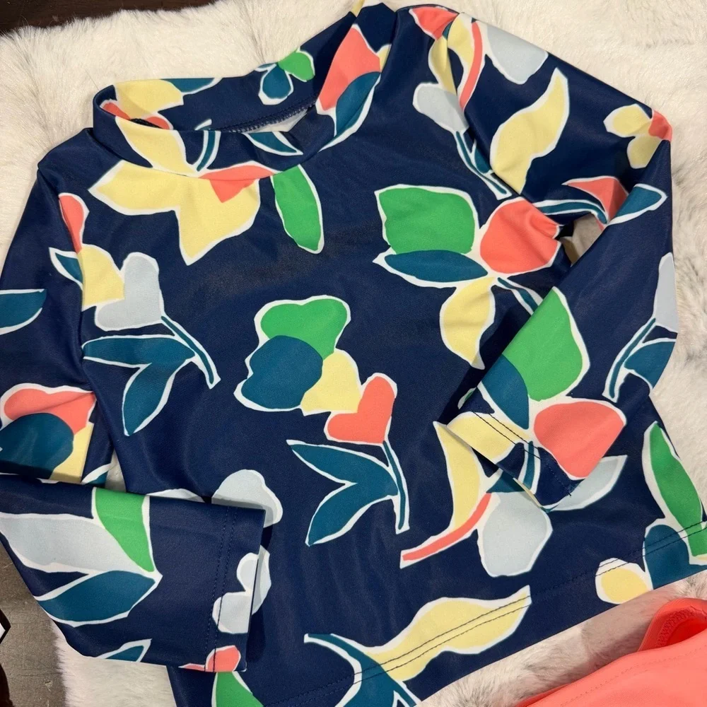 OshKosh B'gosh Coral & Navy Girls 3-Piece Swim Sets 9M
